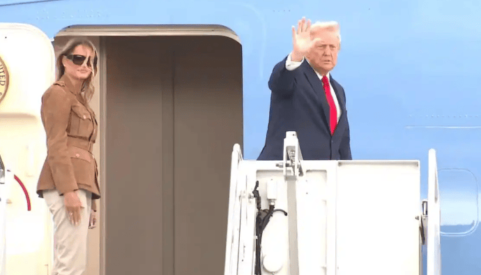 行程结束，特朗普火速离开英国，临走前送给普京19个字，中方的一番表态斩钉截铁